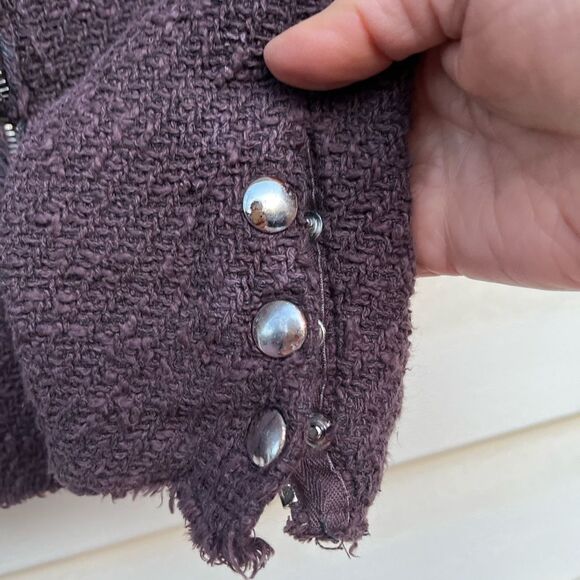 IRO Rich Chocolate/Purple/Mauve Tweed Cropped Jacket/Blazer, Size 36 (US S) - Picture 5 of 13